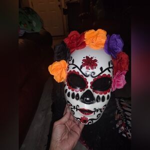 Vibrant Floral Skull Mask
